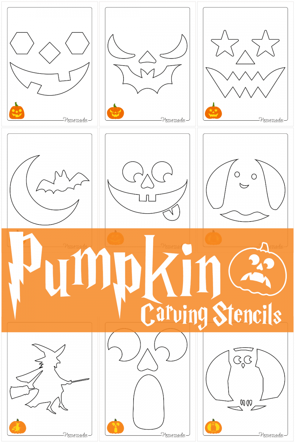Pumpkin Face Template Free Printable - Printable - Free Printable Pumpkin Carving Stencils for Halloween