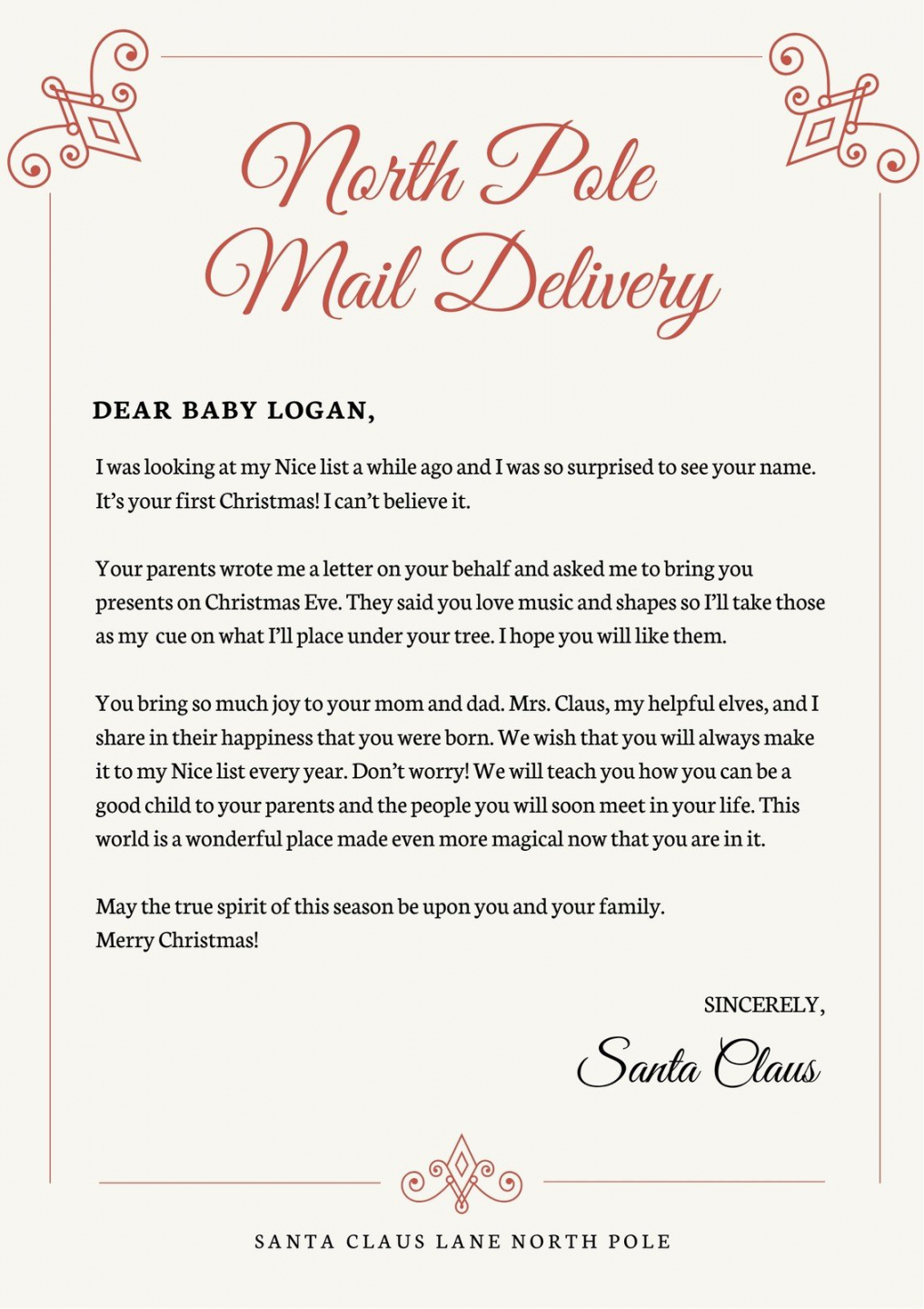 Free Printable Letterhead From Santa - Printable - Free printable Santa letter templates you can customize  Canva