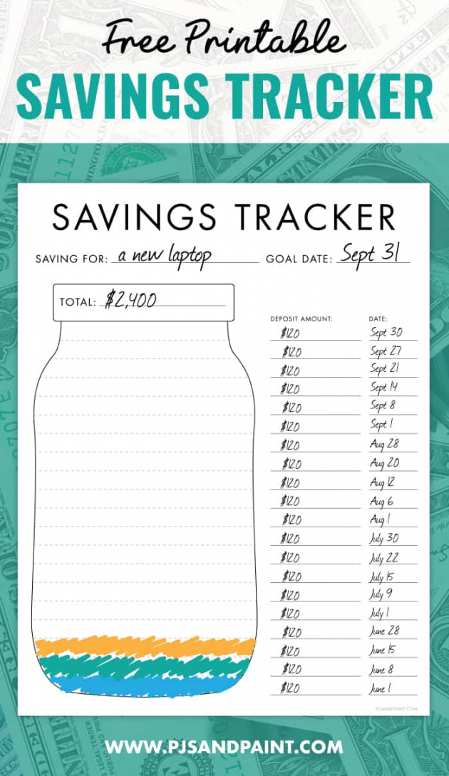 Free Printable Savings Tracker - Printable - Free Printable Savings Tracker - Budgeting Printables