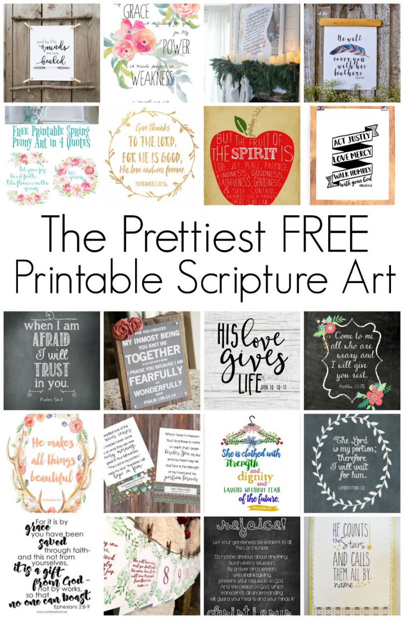 Free Printable Bible Verses - Printable - Free Printable Scripture Art - Salvaged Living