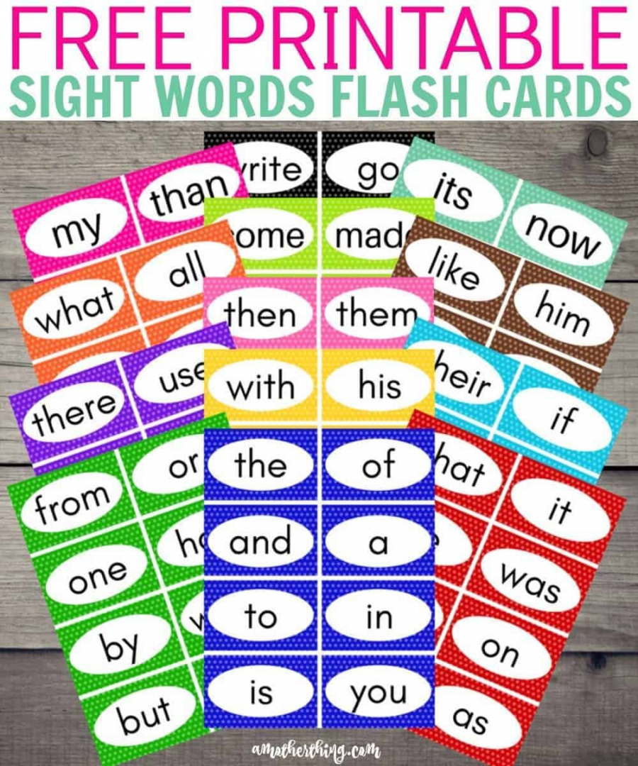 Free Printable Sight Words - Printable - Free Printable Sight Words Flash Cards  It