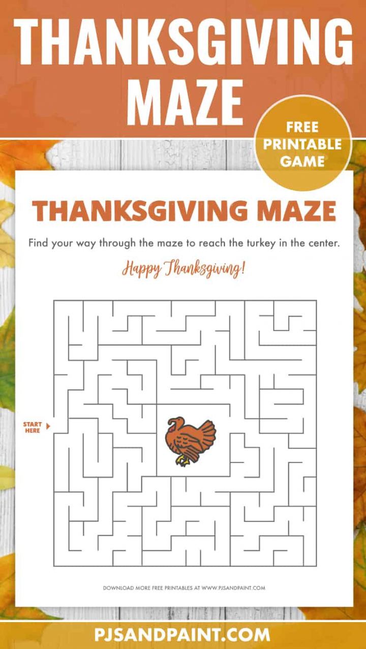 Free Printable Thanksgiving Games - Printable - Free Printable Thanksgiving Maze - Thanksgiving Games and Activities