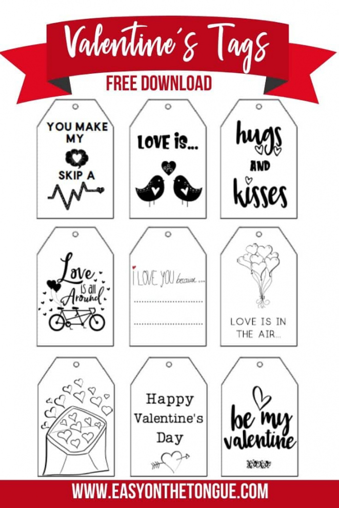 Free Printable Printable Valentine Tags - Printable - Free Printable Valentines Gift Tags