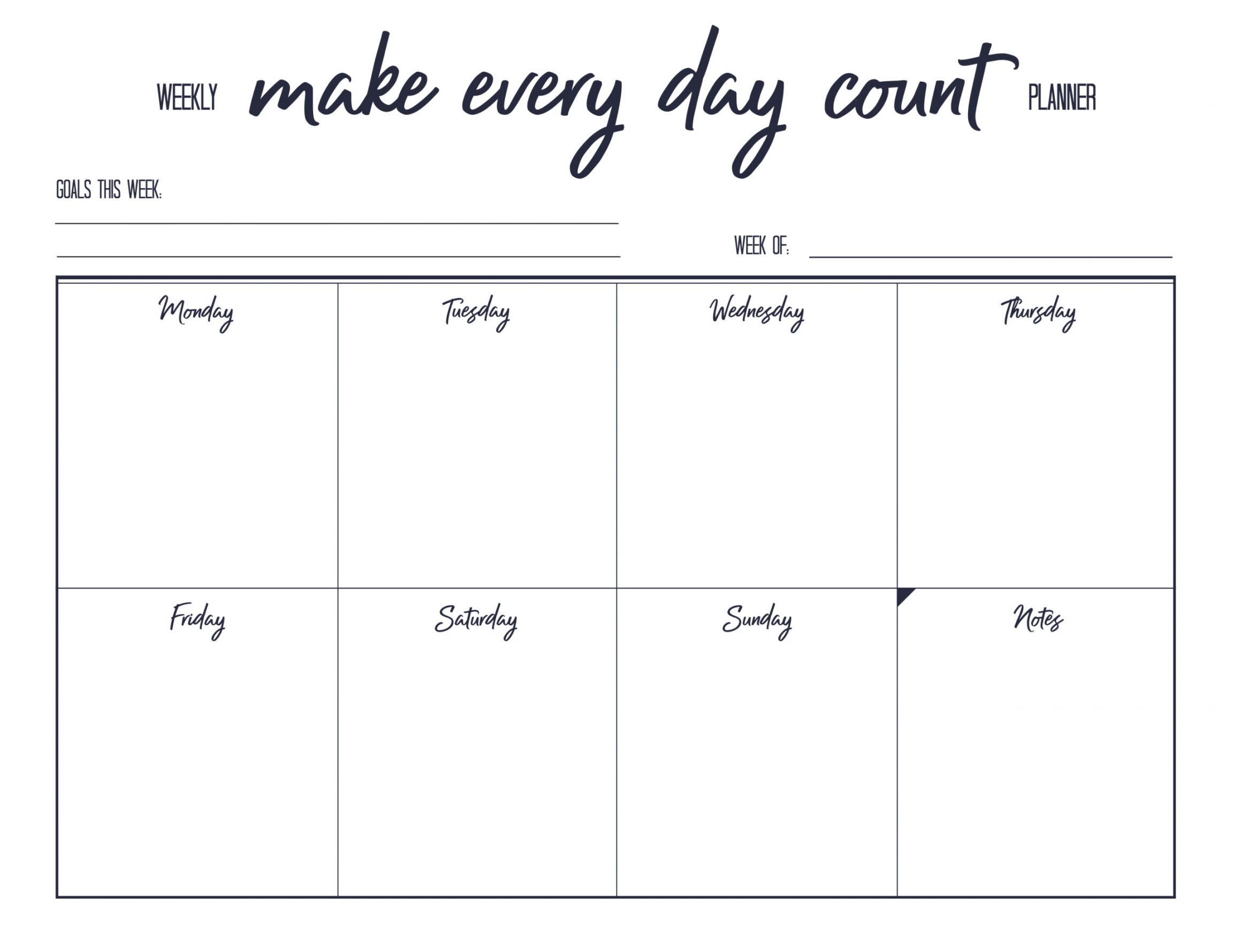 Weekly Calendar Free Printable - Printable - Free Printable Weekly Planner  The Happy Housie