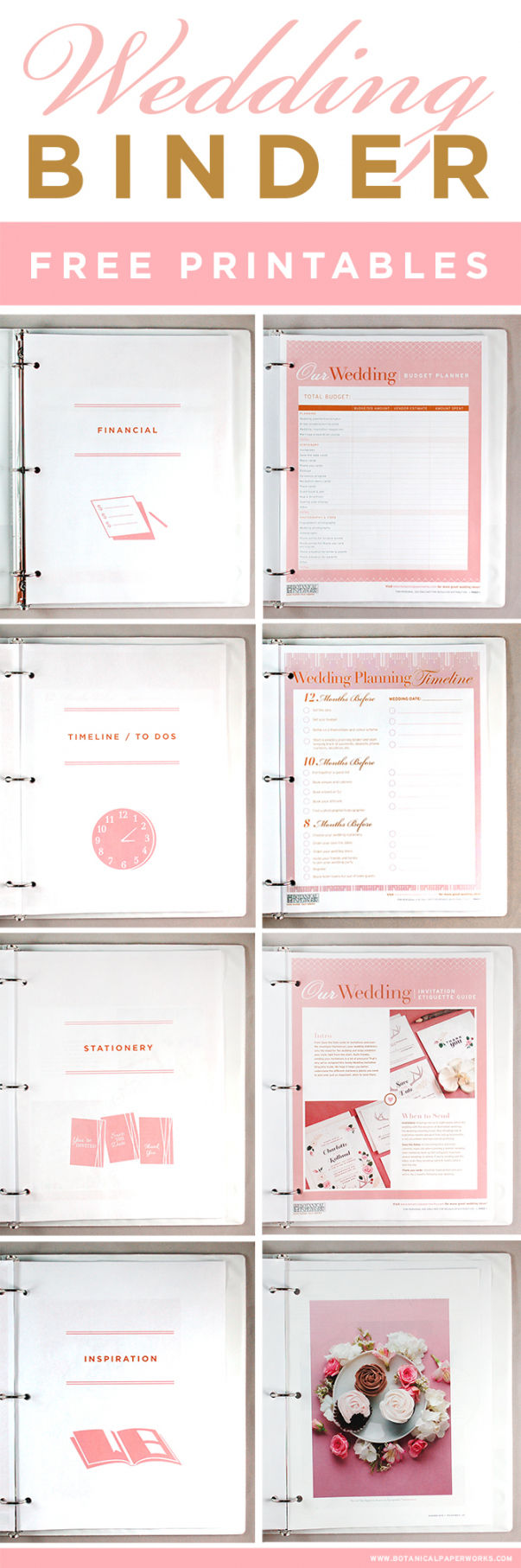 Free Printable Wedding Planner - Printable - free printables} Wedding Planning Binder - Botanical PaperWorks