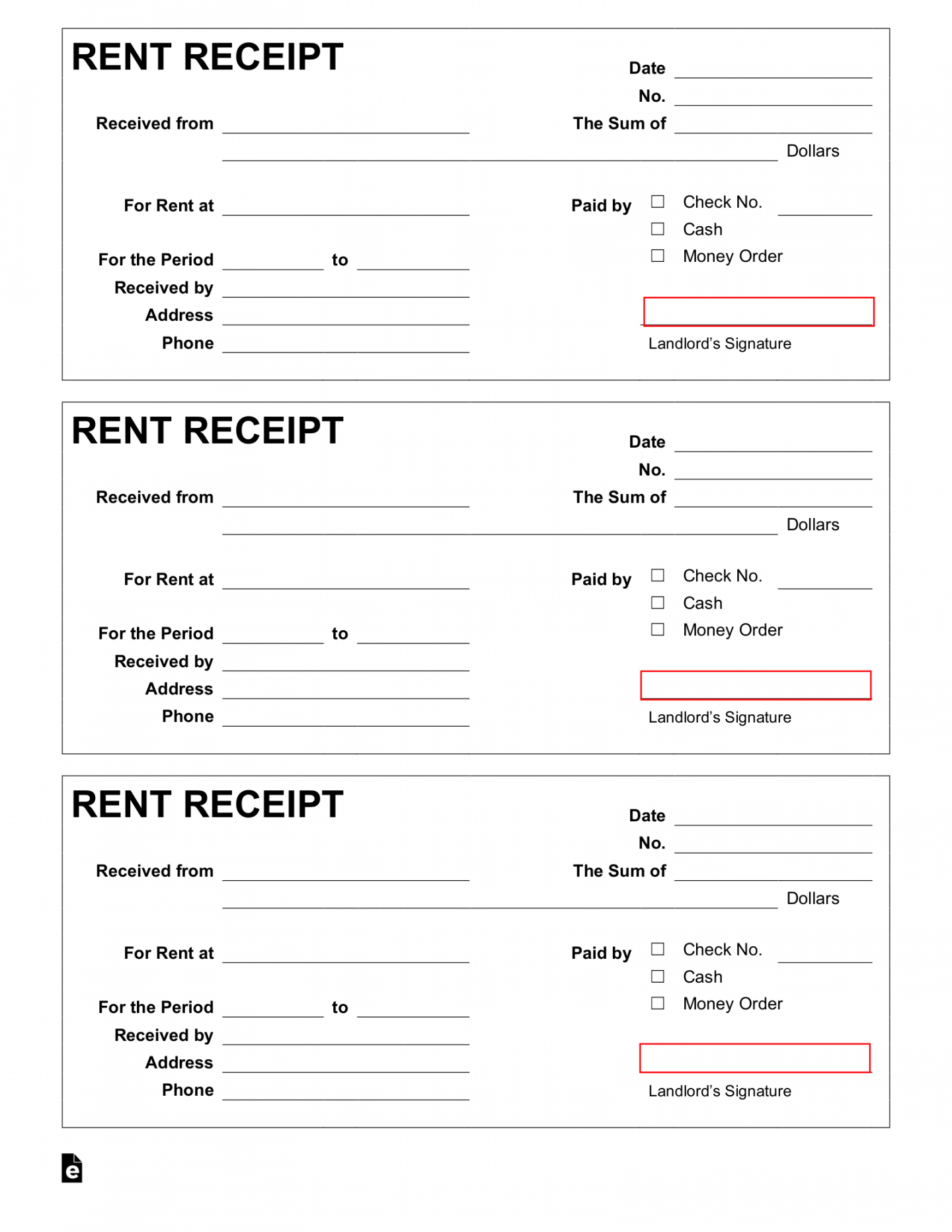 Free Printable Rent Receipt - Printable - Free Rent Receipt Template - PDF  Word – eForms