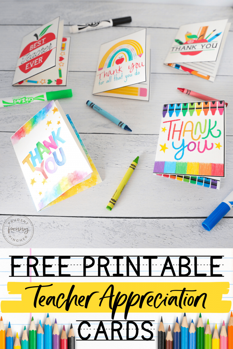 Free Printable Thank You Teacher Card Printable - Printable -  Free Teacher Appreciation Card Printables - Prudent Penny Pincher