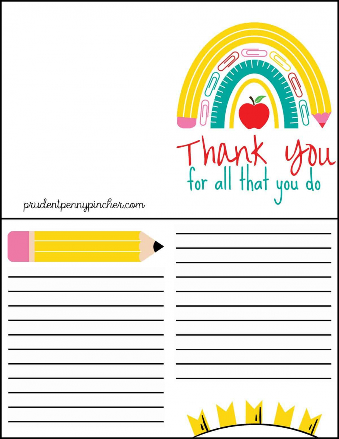 Free Teacher Appreciation Printable Cards - Printable -  Free Teacher Appreciation Card Printables - Prudent Penny Pincher
