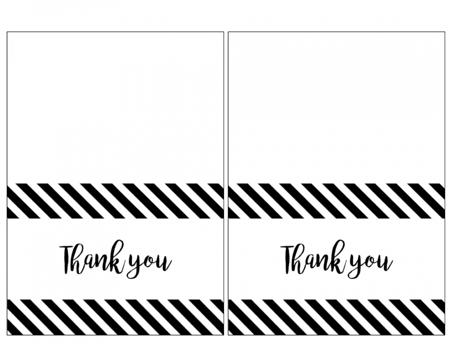 Free Printable Black And White Thank You Cards - Printable - Free Thank You Cards Print {Free Printable Black and White Thank