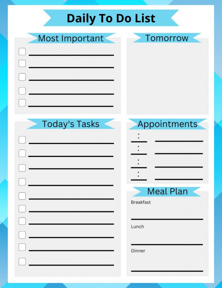 Free Printable Daily To Do List For Work - Printable -  Free To Do List Printable Templates To Get You Organized