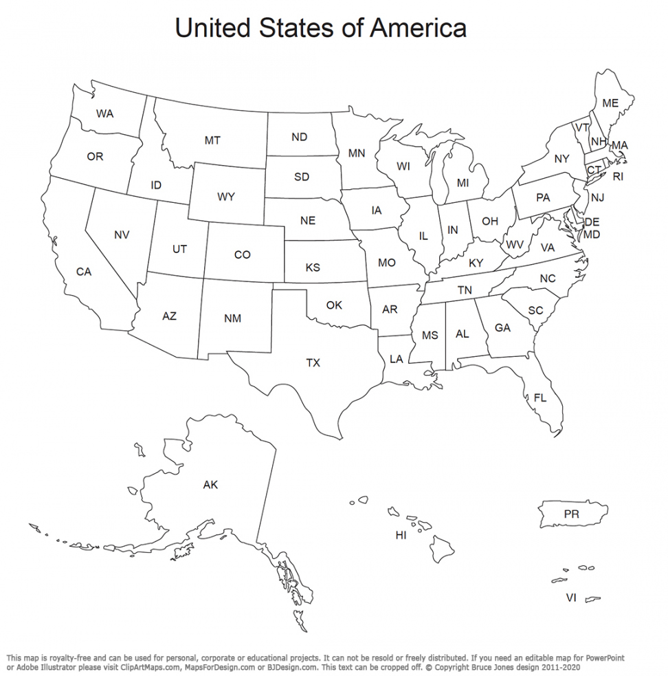 Free Printable United States Map - Printable - Free USA and Canada Printable Maps - Clip Art Maps