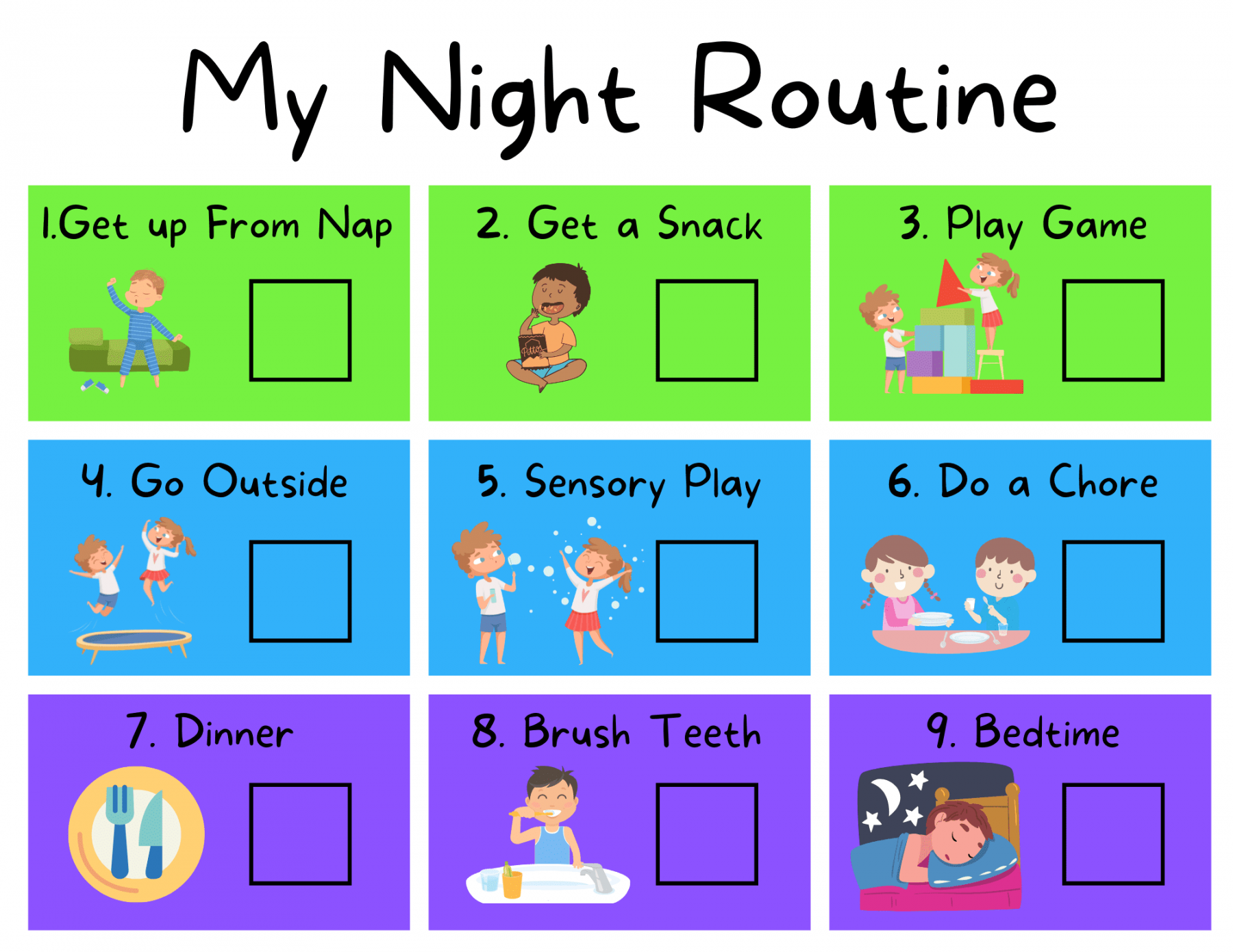 Free Printable Adhd Routine Charts - Printable - Free Visual Schedule Templates for Autism  Picture Schedules for