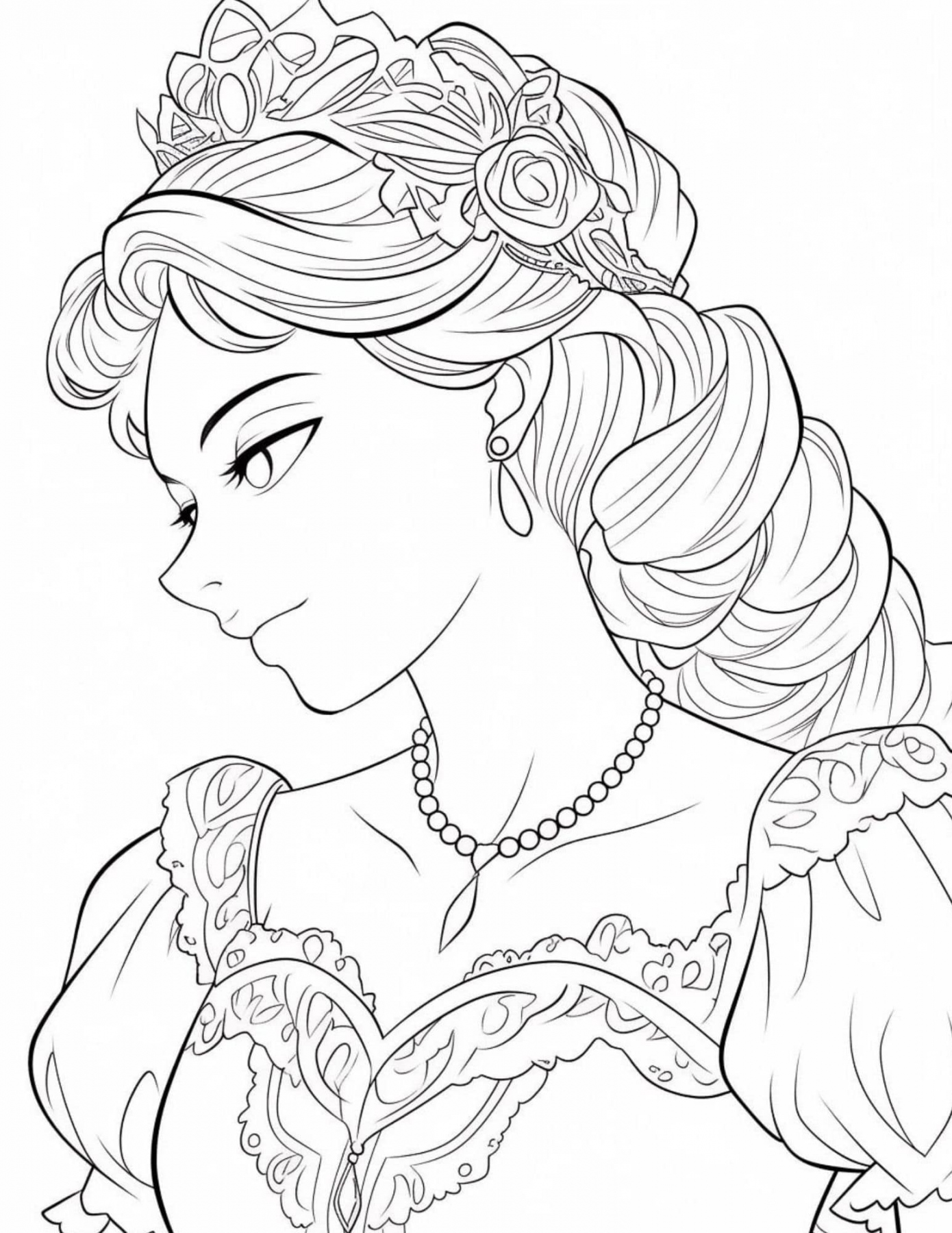 Free Printable Princess Coloring Pages - Printable -  Gorgeous Princess Coloring Pages For Kids And Adults