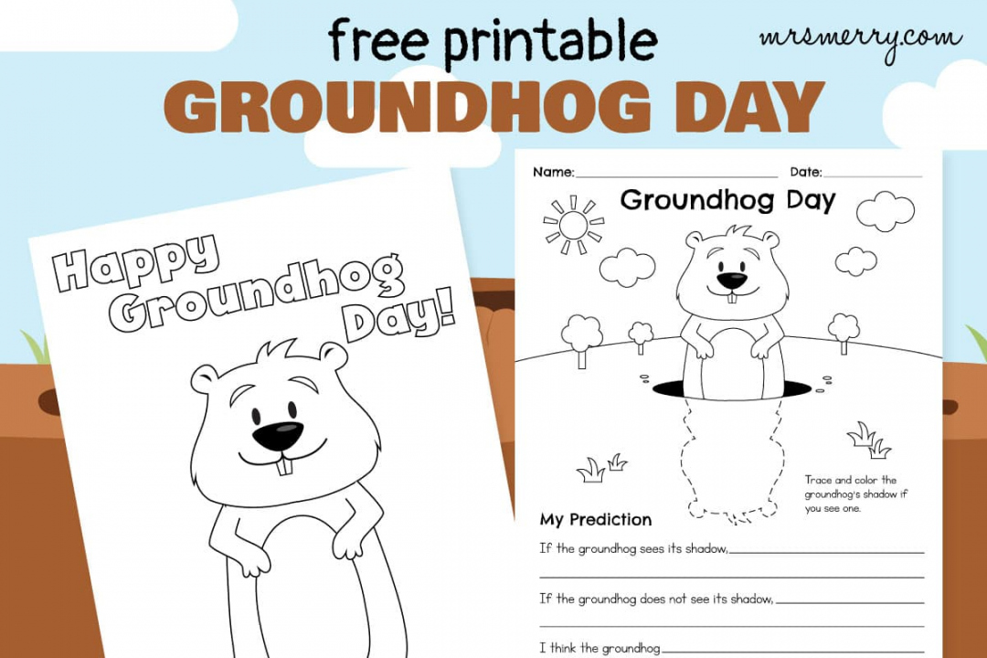 Free Groundhog Day Printables - Printable - Groundhog Day Free Printable & Coloring Page  Mrs