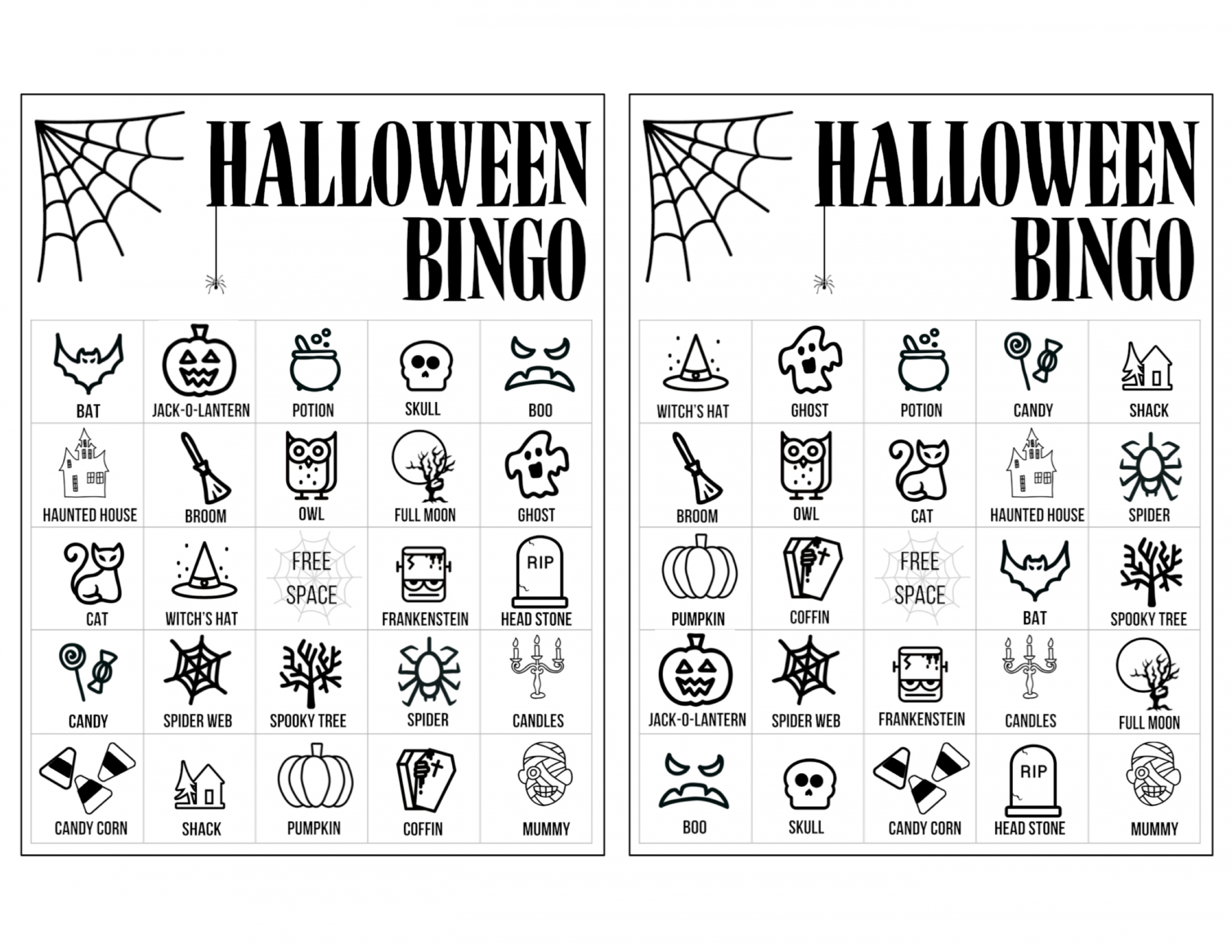 Halloween Bingo Printable Free - Printable - Halloween Bingo Printable Game Cards Template - Paper Trail Design
