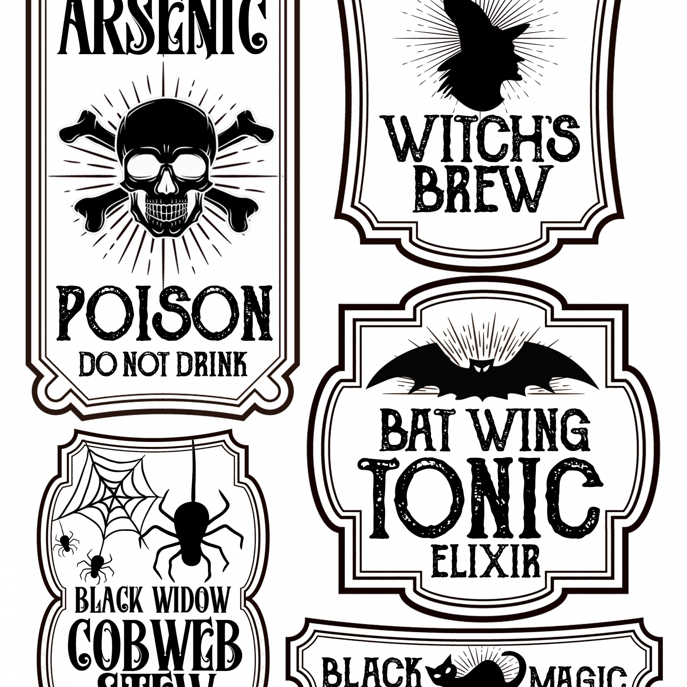 Free Printable Potion Labels - Printable - Halloween Bottle Labels - Free Printables - Potions Labels