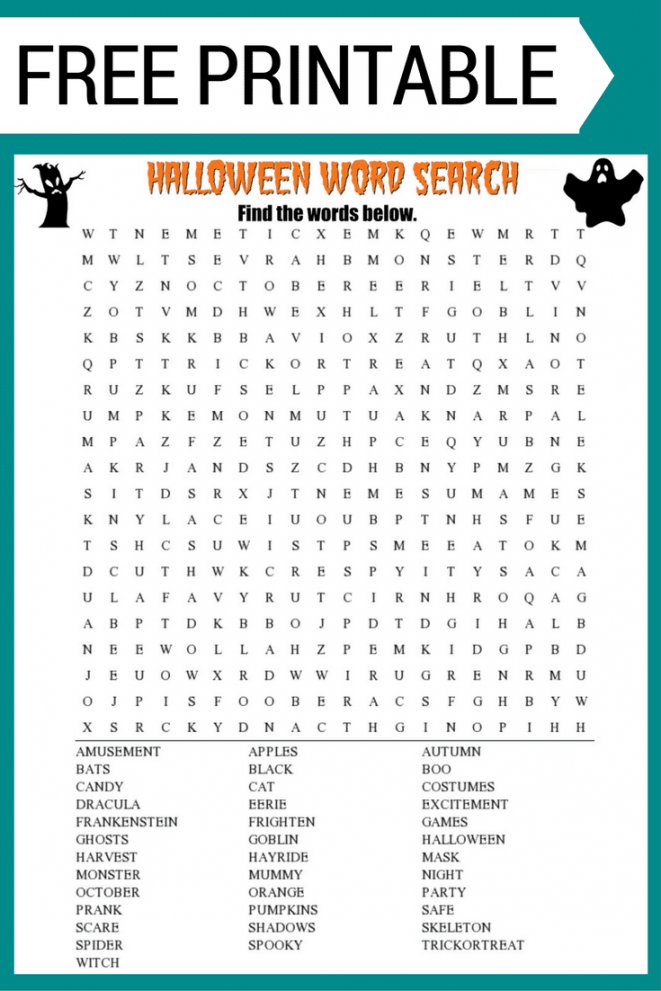 Free Printable Halloween Word Search - Printable - Halloween Word Search Printable FREE Download!