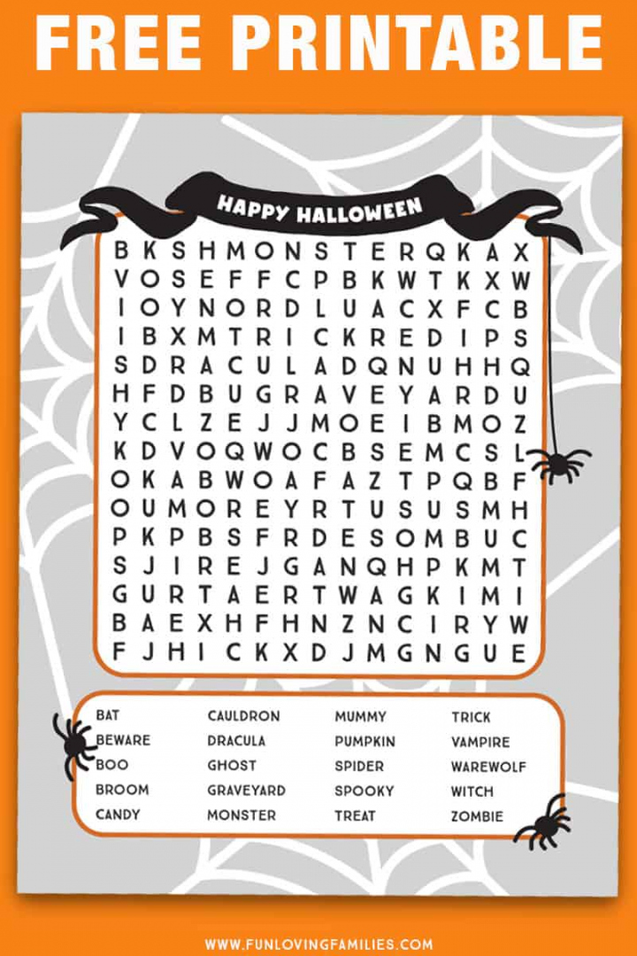 Free Printable Halloween Word Search - Printable - Halloween Word Search Printables - Fun Loving Families