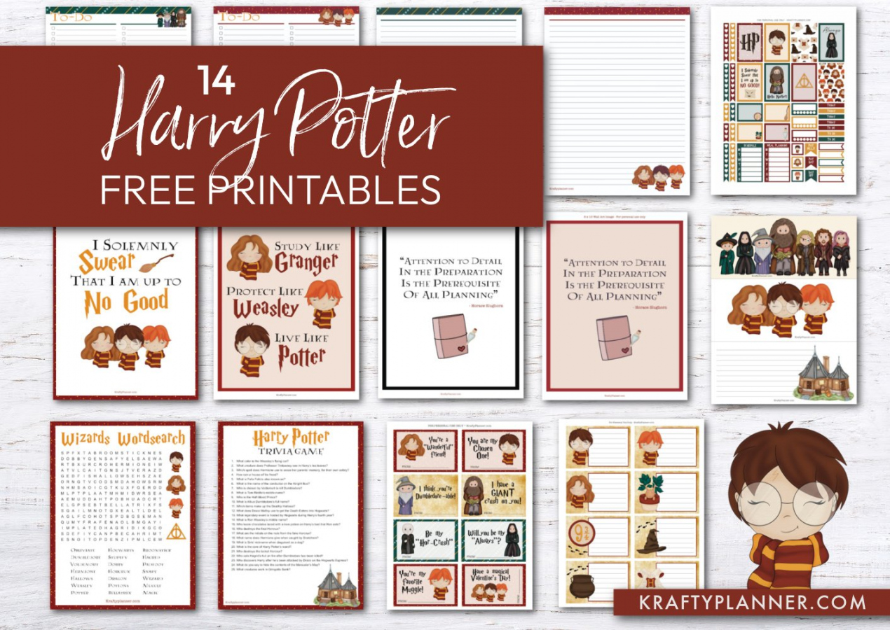 Free Harry Potter Printables - Printable -  Harry Potter Free Printables — Krafty Planner