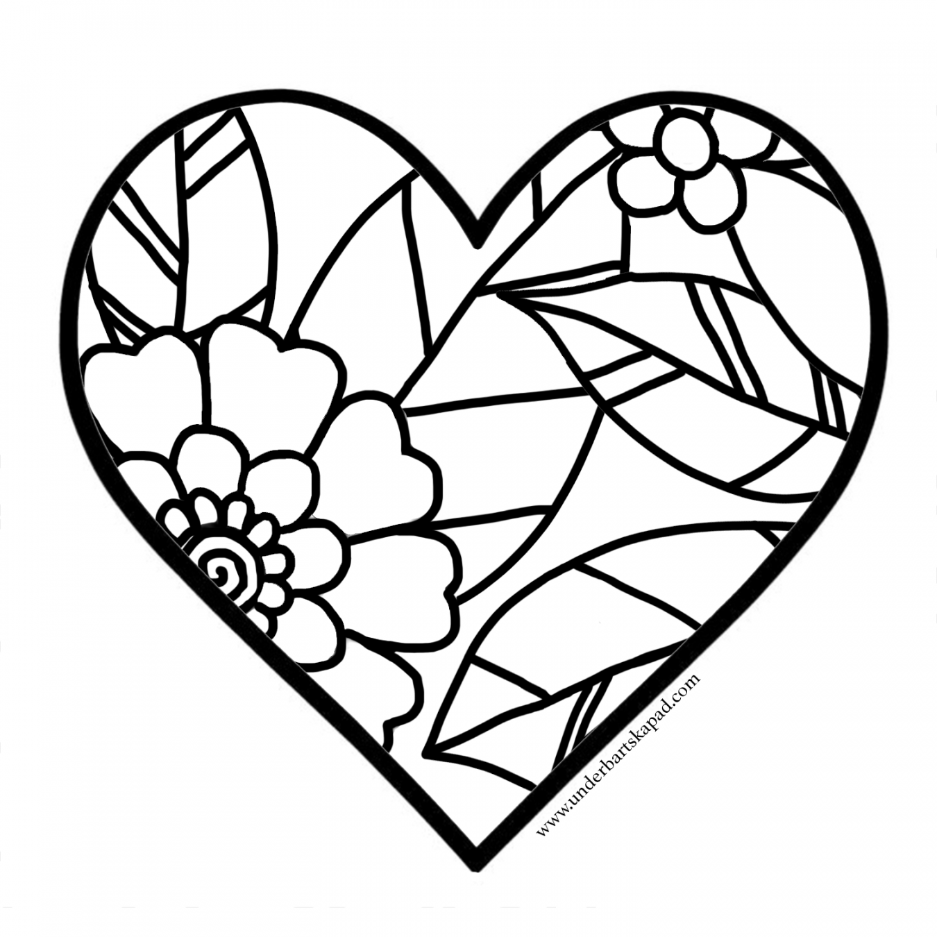 Free Printable Heart Coloring Pages - Printable - Heart Coloring Pages - FREE Download - Underbart skapad