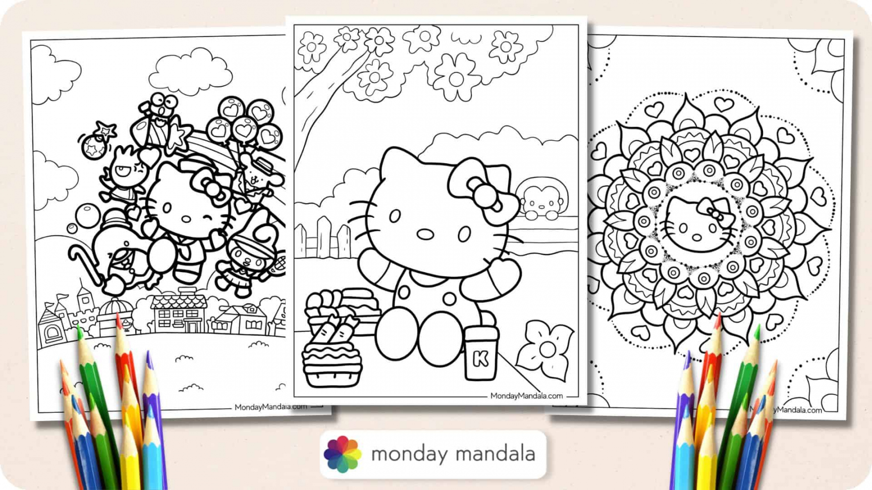 Free Printable Hello Kitty Coloring Pages - Printable -  Hello Kitty Coloring Pages (Free PDF Printables)