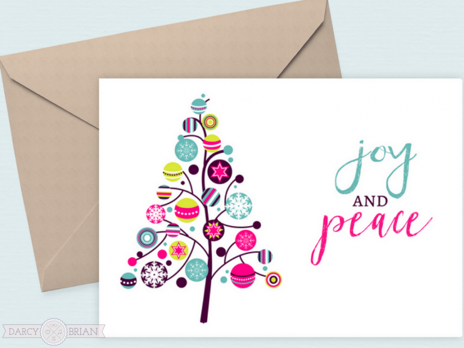 Free Printable Christmas Cards - Printable - Joy and Peace Free Printable Holiday Cards