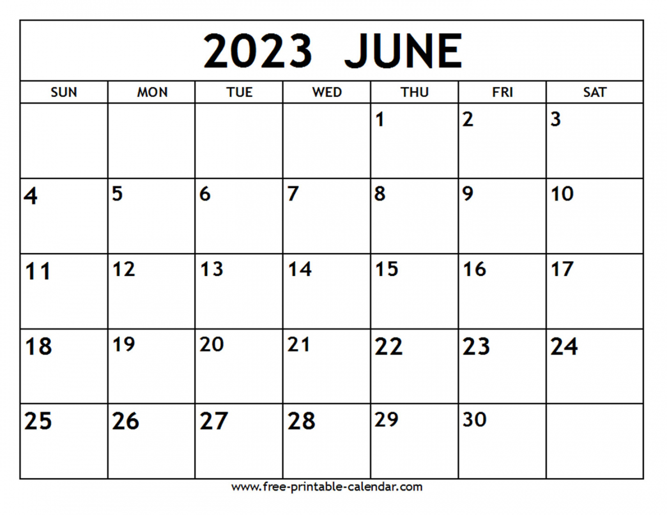 Free Printable Calendar June 2023 - Printable - June  Calendar - Free-printable-calendar