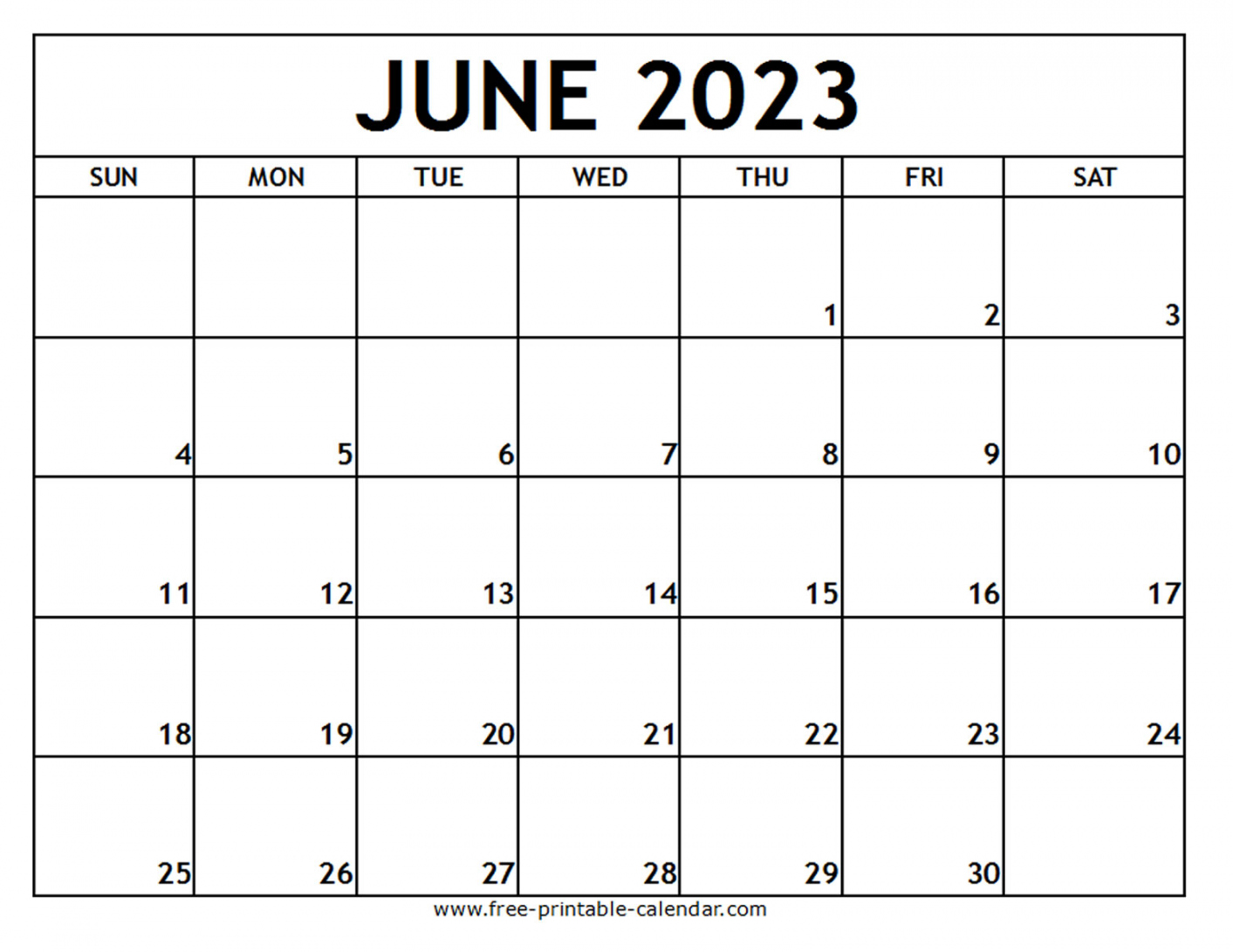 Free Printable Calendar June 2023 - Printable - June  Printable Calendar - Free-printable-calendar