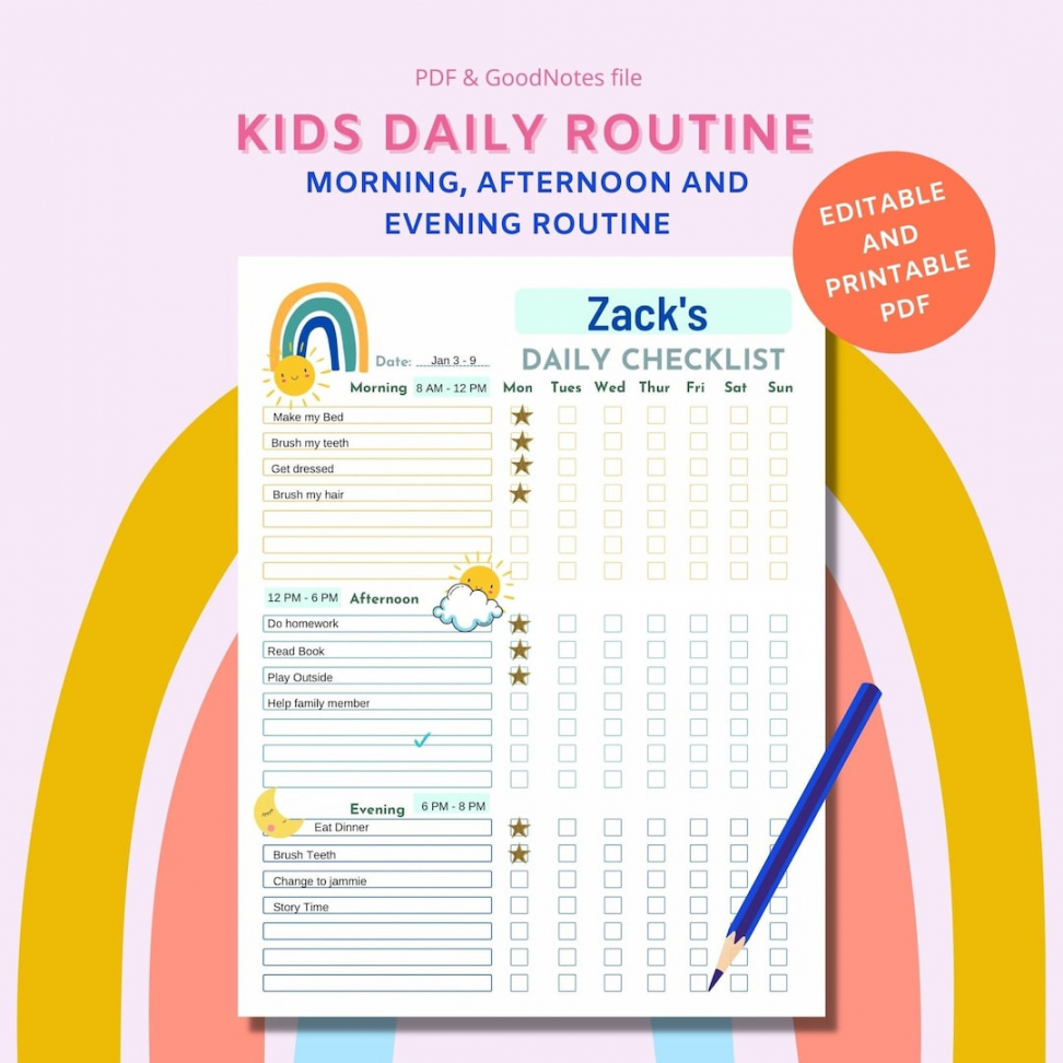 Free Printable Adhd Routine Charts - Printable - Kids Daily Routine Chart ADHD Planner Printable Planner - Etsy Nederland