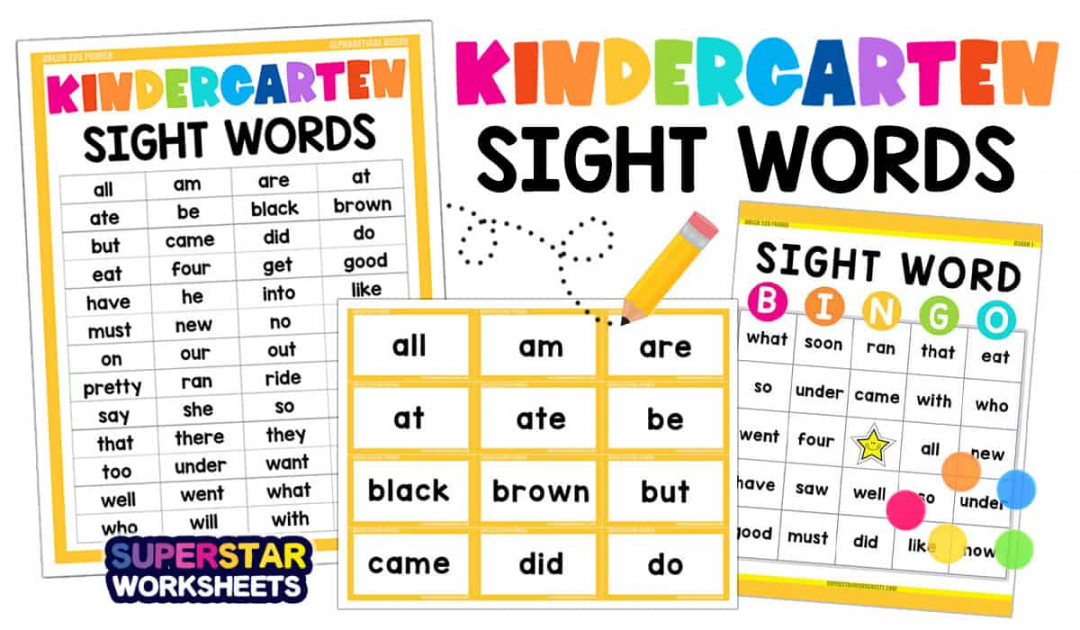 Free Printable Kindergarten Sight Words - Printable - Kindergarten Sight Words - Superstar Worksheets