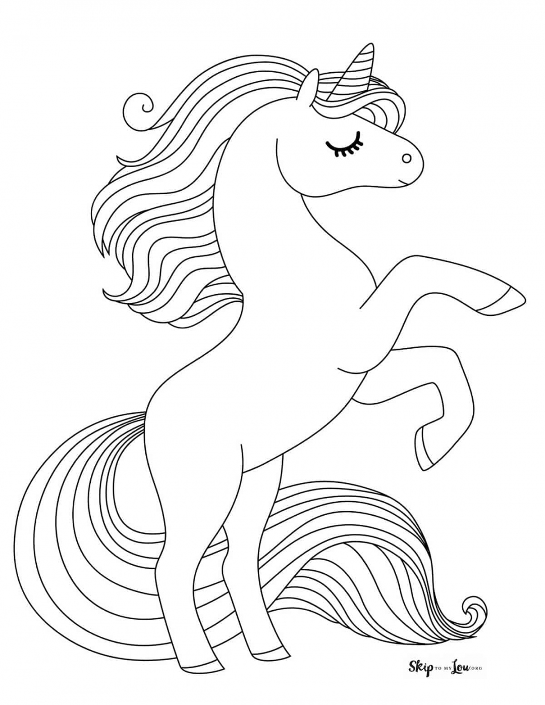 Unicorn Coloring Pages Printable Free - Printable -  Magical Unicorn Coloring Pages Print for Free  Skip To My Lou