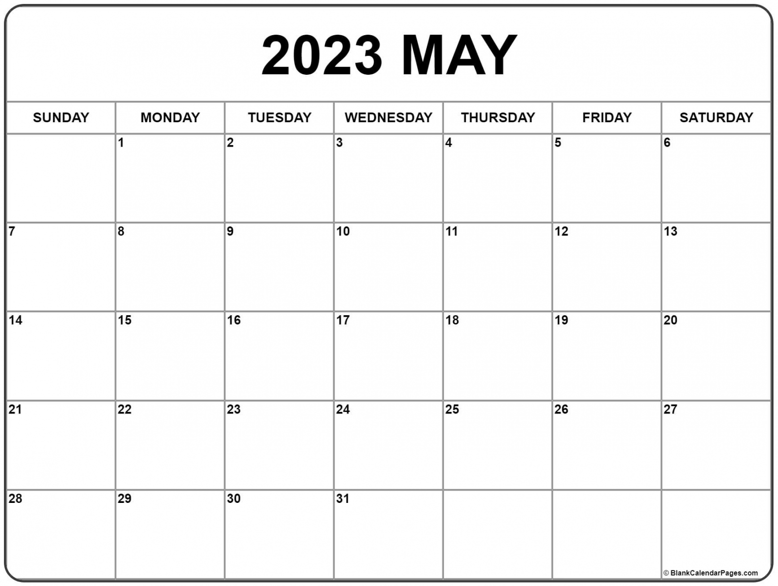 Free Printable May 2023 Calendar - Printable - May  calendar  free printable calendar