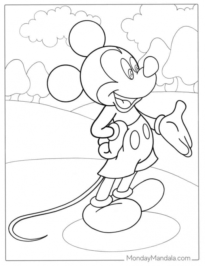 Mickey Mouse Coloring Pages Free Printable - Printable -  Mickey Mouse Coloring Pages (Free PDF Printables)