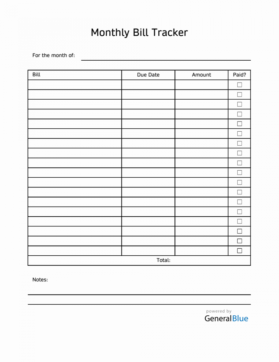 Free Printable Monthly Bill Payment Log - Printable - Monthly Bill Tracker in PDF (Printable)