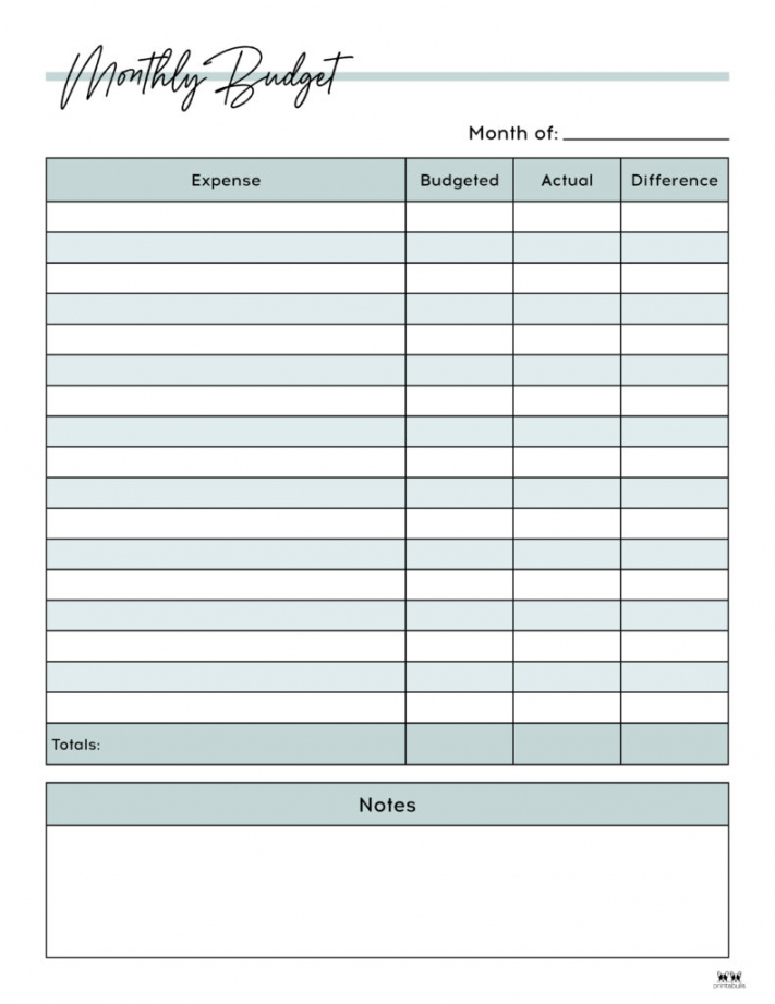 Free Budget Template Printable - Printable - Monthly Budget Planners -  FREE Printables  Printabulls