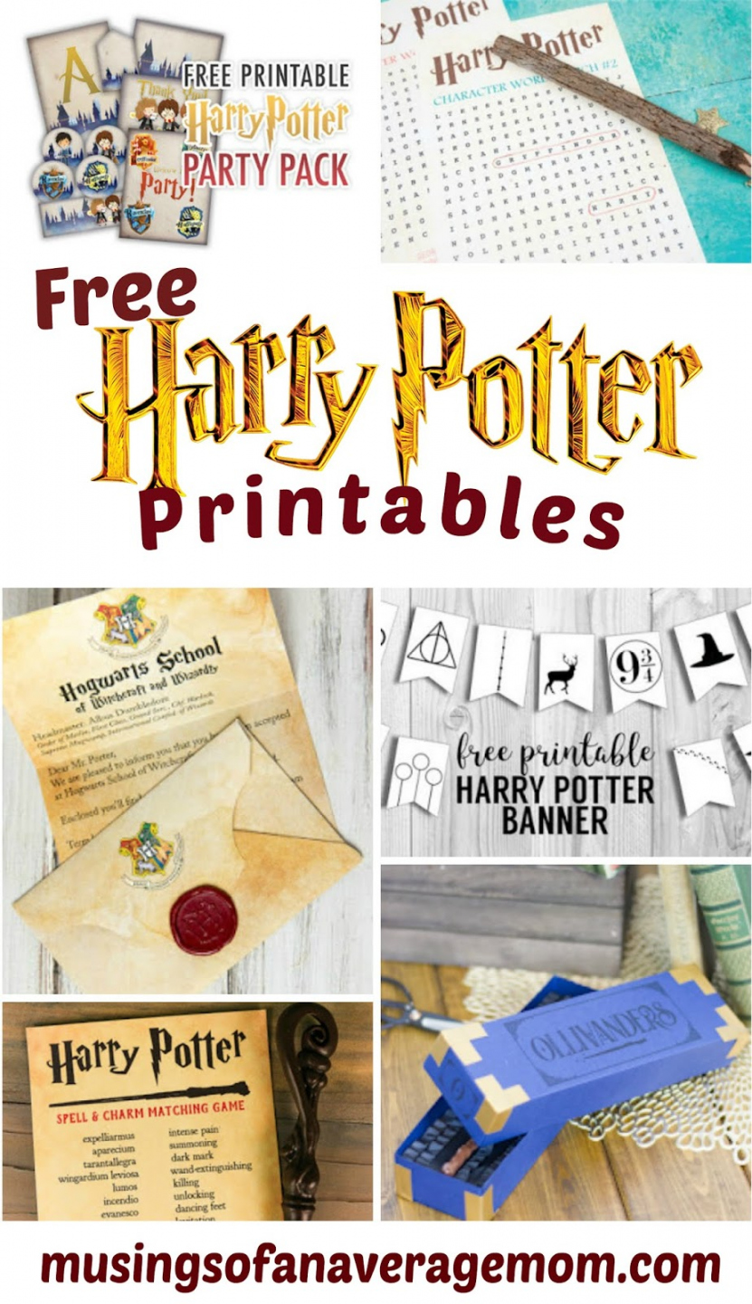 Free Harry Potter Printables - Printable - Musings of an Average Mom: Harry Potter Printables