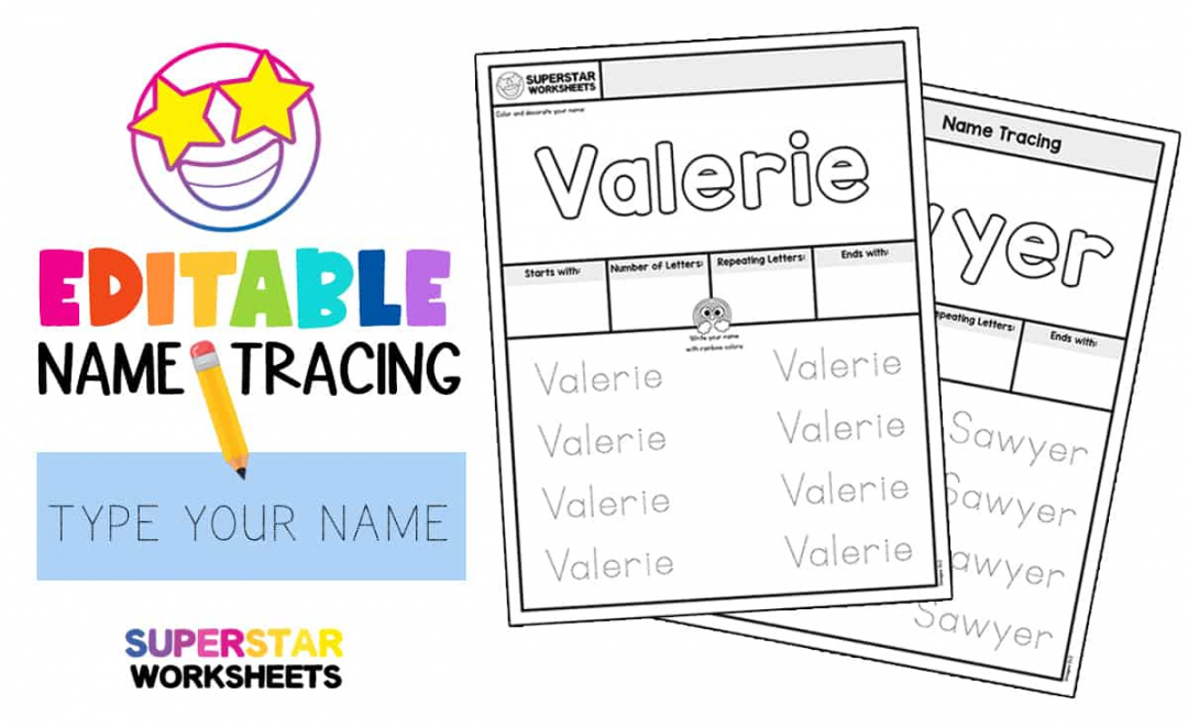 Free Name Tracing Printable - Printable - Name Tracing Worksheets - Superstar Worksheets