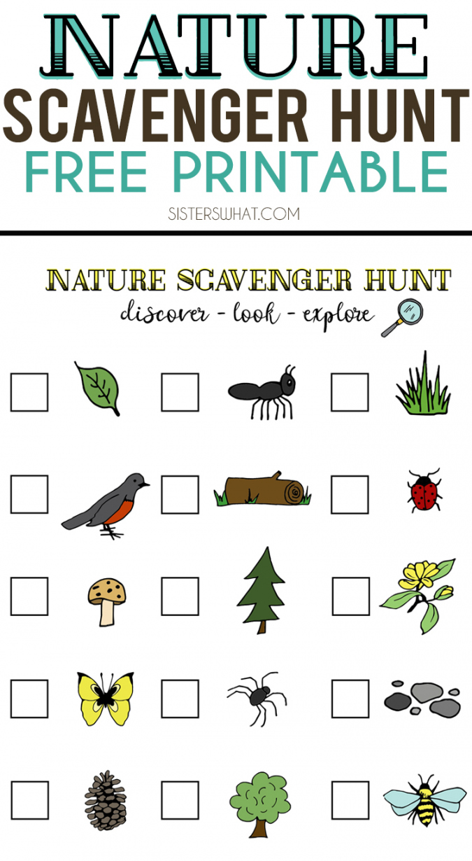 Free Nature Scavenger Hunt Printable - Printable - Nature Scavenger Hunt and Summer Adventures  Free Printable