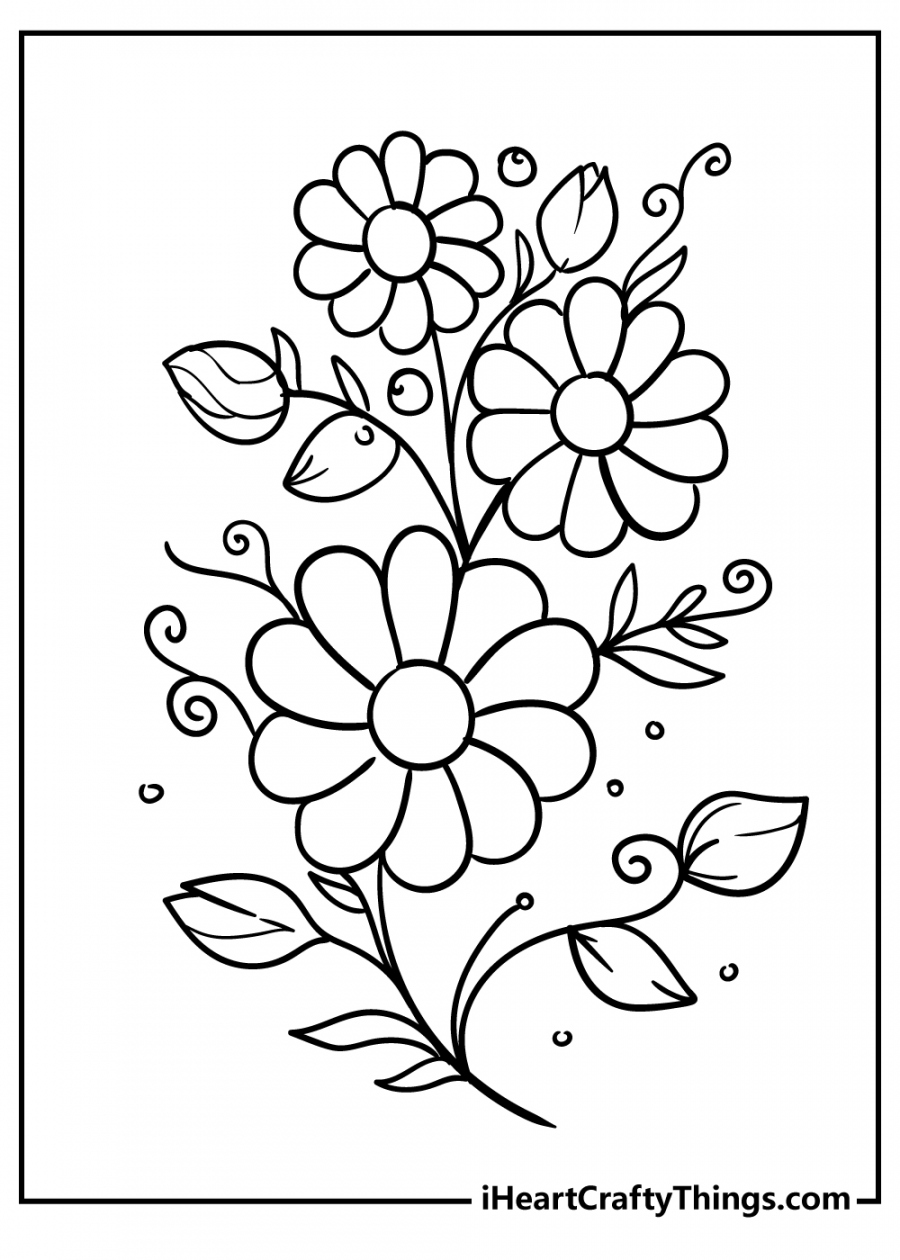 Flower Free Printable Coloring Pages - Printable - New Beautiful Flower Coloring Pages - % Unique ()