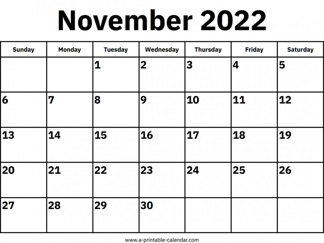 Free Printable Calendar November - Printable - November  Calendars – Printable Calendar