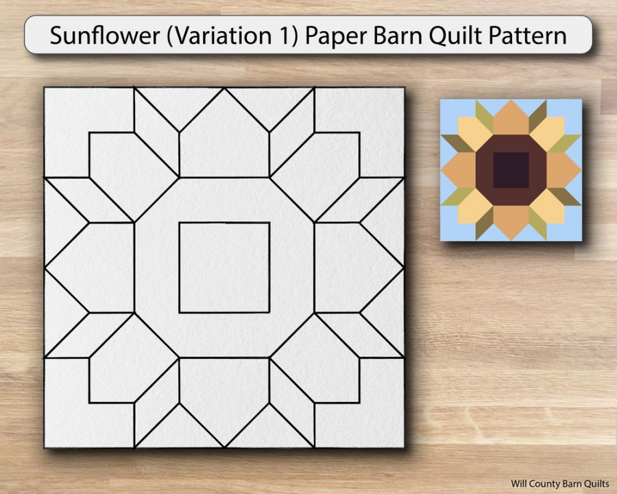 Easy Free Printable Barn Quilt Patterns - Printable - Paper Barn Quilt Patterns for Barn Quilt Trail, Will County Illinois, Arts  Guild of Homer Glen — Will County Barn Quilt Trail