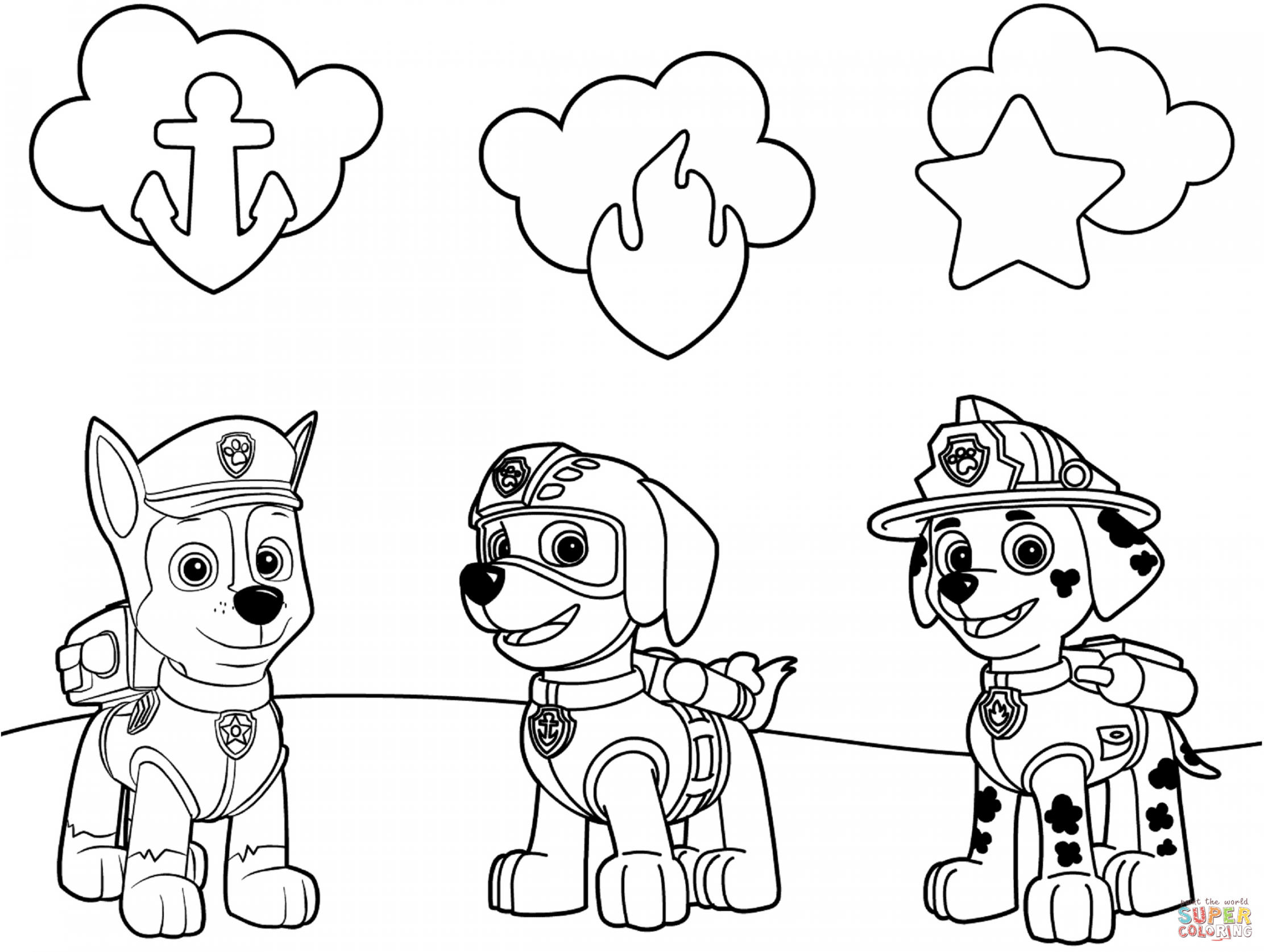 Free Printable Coloring Pages Paw Patrol - Printable - Paw Patrol Badges coloring page  Free Printable Coloring Pages