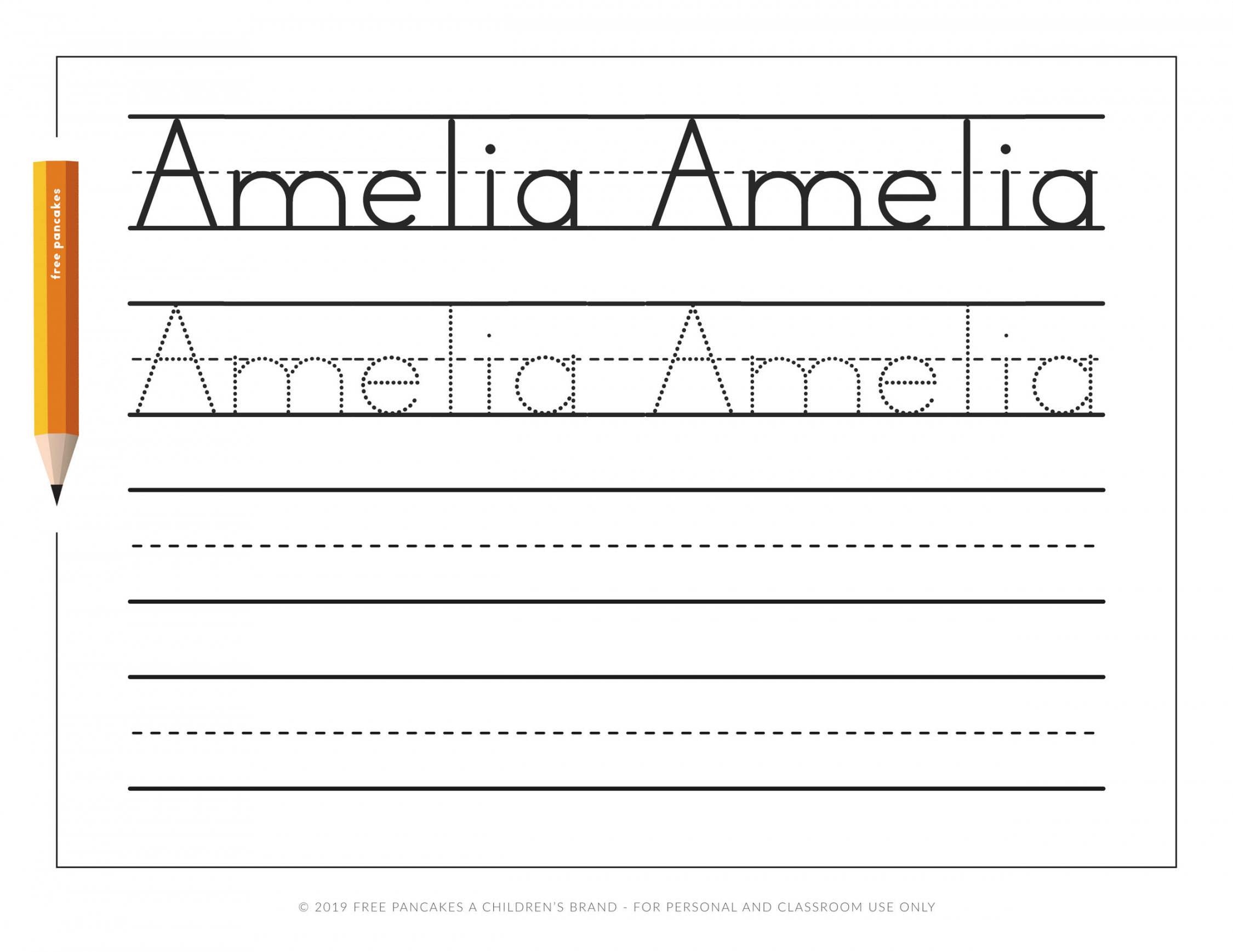Free Name Tracing Printables - Printable - Personalized Name Tracing Worksheets (*not* an editable template) — Free  Pancakes A Children