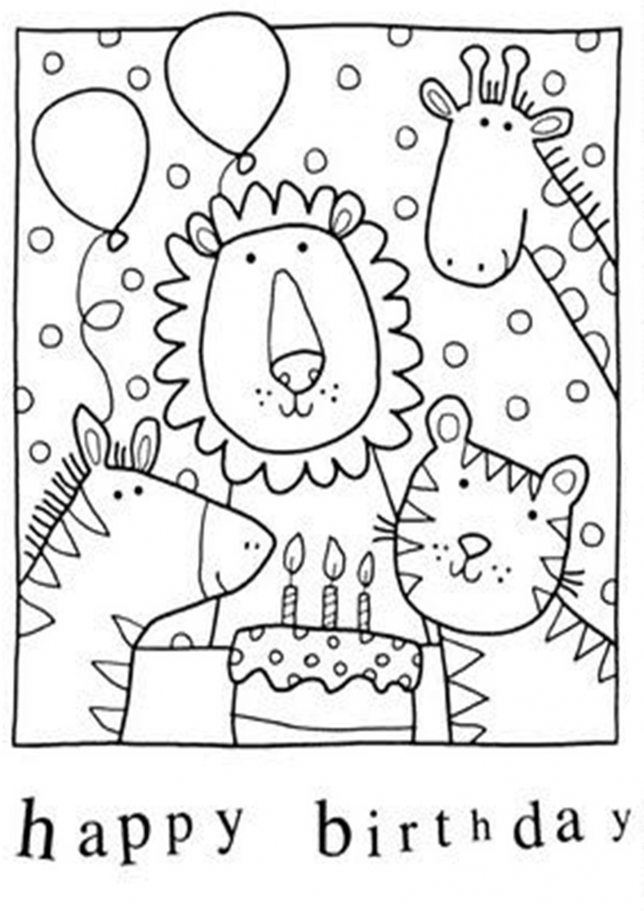 Free Printable Happy Birthday Coloring Pages - Printable - Pin on Colour pages