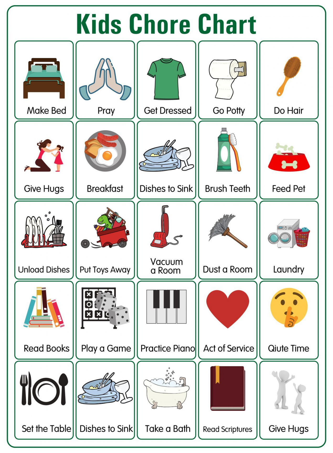 Free Printable Chore Pictures - Printable - Pin on Corne