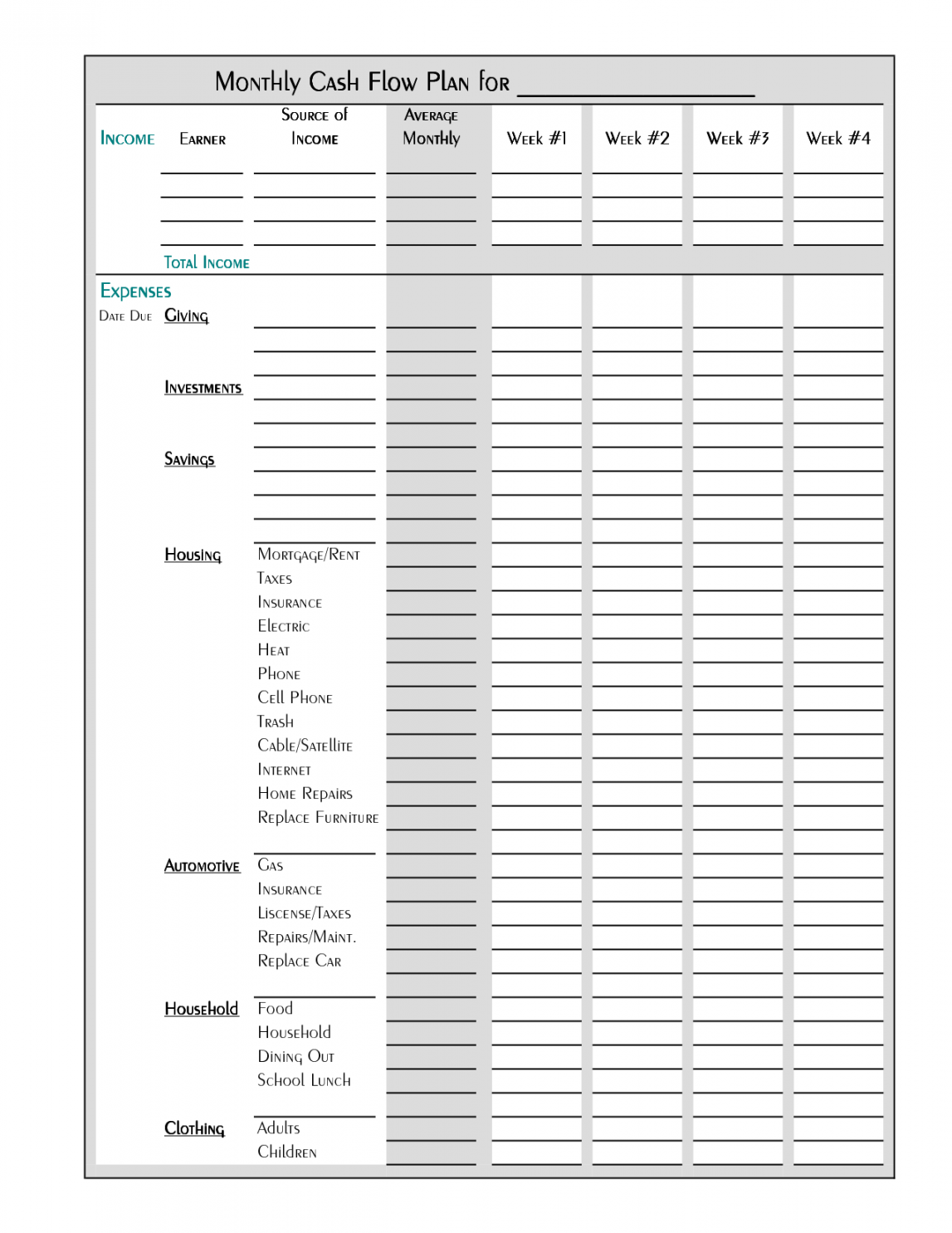 Free Printable Budget Sheet - Printable - Pin on Tips & Ideas