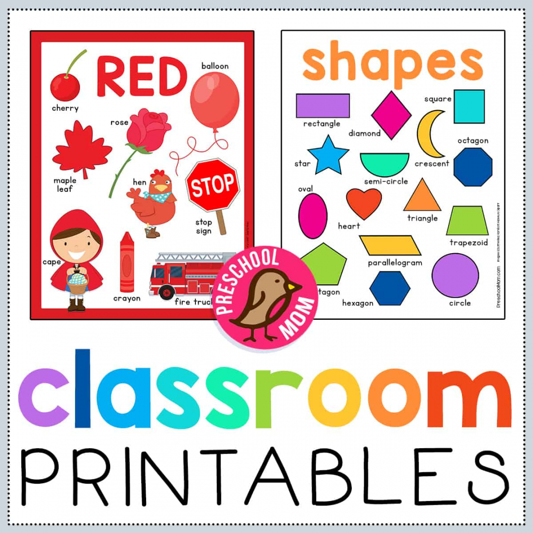 Free Printables For Preschool - Printable - Preschool Classroom Printables - Preschool Mom