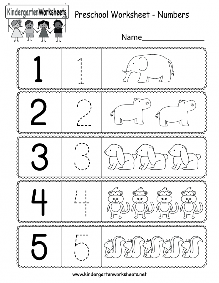 Free Printable Pre K Worksheets - Printable - Preschool Worksheet Using Numbers - Free Kindergarten Math