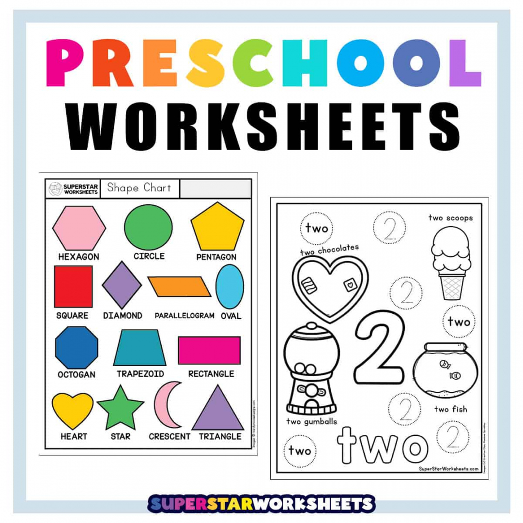 Pre K Free Printable Worksheets - Printable - Preschool Worksheets - Superstar Worksheets