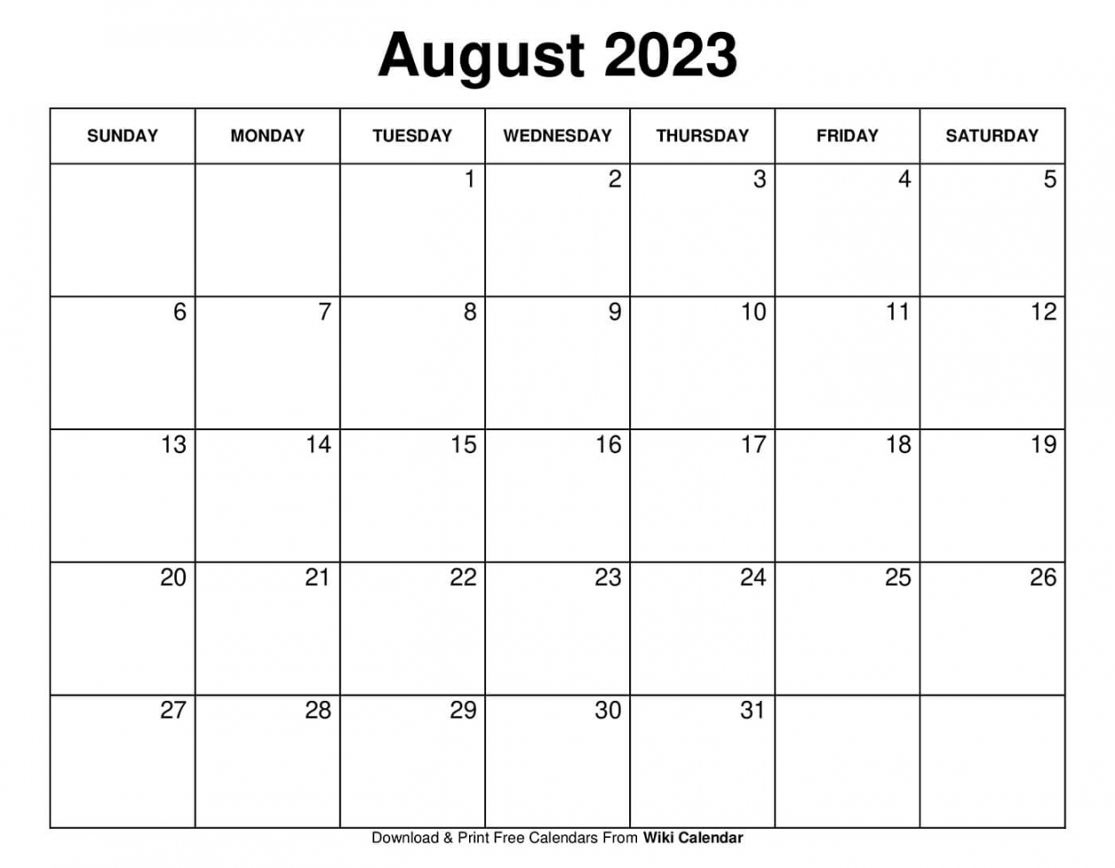 Free August Calendar Printable - Printable - Printable August  Calendar Templates With Holidays
